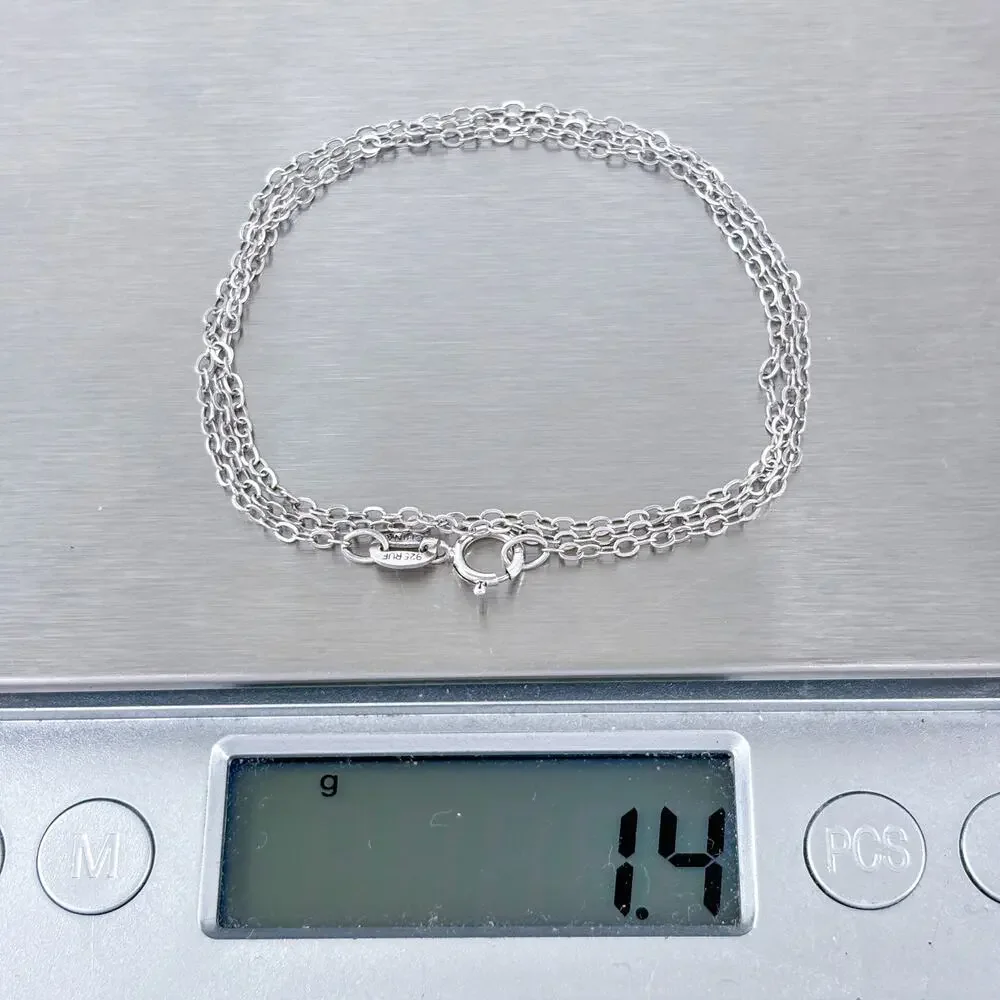 Vintage Sterling Silver 925 Cable Link Chain Necklace | 18